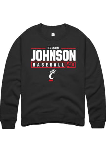 Hudson Johnson Rally Mens  Cincinnati Bearcats NIL Stacked Box Crew Sweatshirt