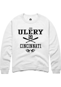 Josh Ulery Rally Mens White Cincinnati Bearcats NIL Sport Icon Crew Sweatshirt