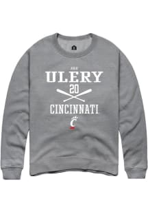 Josh Ulery Rally Mens Graphite Cincinnati Bearcats NIL Sport Icon Crew Sweatshirt