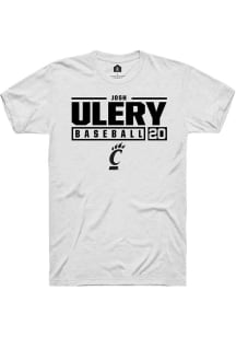 Josh Ulery White Cincinnati Bearcats NIL Stacked Box Short Sleeve T Shirt