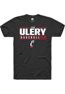 Josh Ulery Black Cincinnati Bearcats NIL Stacked Box Short Sleeve T Shirt