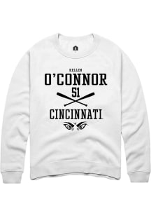 Kellen O'Connor Rally Mens White Cincinnati Bearcats NIL Sport Icon Crew Sweatshirt