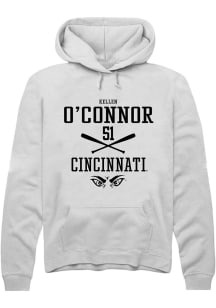 Kellen O'Connor Rally Mens White Cincinnati Bearcats NIL Sport Icon Hooded Sweatshirt