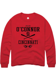 Kellen O'Connor Rally Mens Red Cincinnati Bearcats NIL Sport Icon Crew Sweatshirt