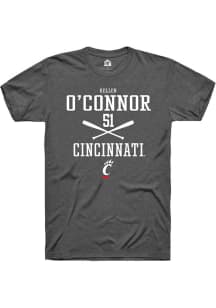 Kellen O'Connor Dark Grey Cincinnati Bearcats NIL Sport Icon Short Sleeve T Shirt