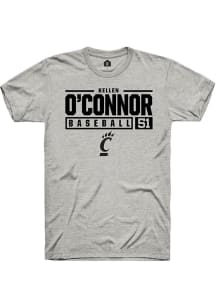 Kellen O'Connor Ash Cincinnati Bearcats NIL Stacked Box Short Sleeve T Shirt