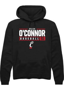 Kellen O'Connor Rally Mens Black Cincinnati Bearcats NIL Stacked Box Hooded Sweatshirt
