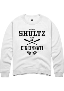 Rodney Shultz Rally Mens White Cincinnati Bearcats NIL Sport Icon Crew Sweatshirt