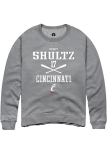 Rodney Shultz Rally Mens Graphite Cincinnati Bearcats NIL Sport Icon Crew Sweatshirt