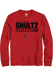 Rodney Shultz Rally Mens Red Cincinnati Bearcats NIL Stacked Box Tee