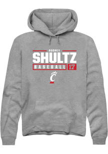 Rodney Shultz Rally Mens Graphite Cincinnati Bearcats NIL Stacked Box Hooded Sweatshirt