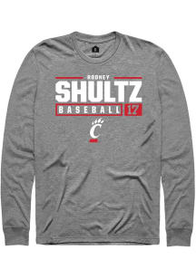 Rodney Shultz Rally Mens Graphite Cincinnati Bearcats NIL Stacked Box Tee