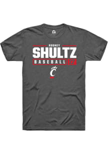 Rodney Shultz Dark Grey Cincinnati Bearcats NIL Stacked Box Short Sleeve T Shirt