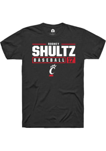 Rodney Shultz Black Cincinnati Bearcats NIL Stacked Box Short Sleeve T Shirt