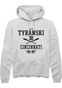 Ryan Tyranski Rally Mens White Cincinnati Bearcats NIL Sport Icon Hooded Sweatshirt