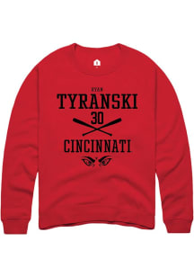 Ryan Tyranski Rally Mens Red Cincinnati Bearcats NIL Sport Icon Crew Sweatshirt