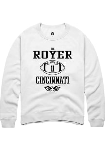 Joe Royer Rally Mens White Cincinnati Bearcats NIL Sport Icon Crew Sweatshirt