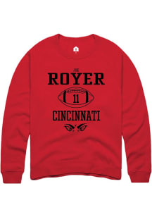 Joe Royer Rally Mens Red Cincinnati Bearcats NIL Sport Icon Crew Sweatshirt