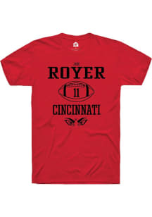 Joe Royer  Cincinnati Bearcats Red Rally NIL Sport Icon Short Sleeve T Shirt