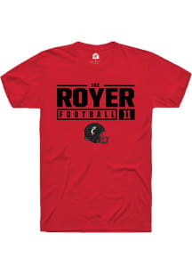 Joe Royer Red Cincinnati Bearcats NIL Stacked Box Short Sleeve T Shirt