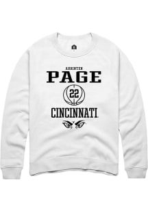 Arrinten Page Rally Mens White Cincinnati Bearcats NIL Sport Icon Crew Sweatshirt