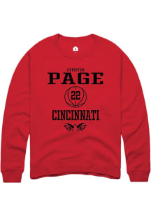 Arrinten Page Rally Mens Red Cincinnati Bearcats NIL Sport Icon Crew Sweatshirt