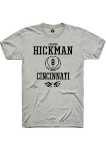 Connor Hickman Ash Cincinnati Bearcats NIL Sport Icon Short Sleeve T Shirt