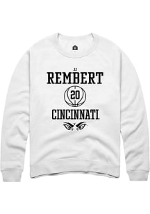 JJ Rembert Rally Mens White Cincinnati Bearcats NIL Sport Icon Crew Sweatshirt