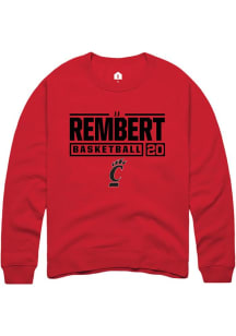 JJ Rembert Rally Mens Red Cincinnati Bearcats NIL Stacked Box Crew Sweatshirt