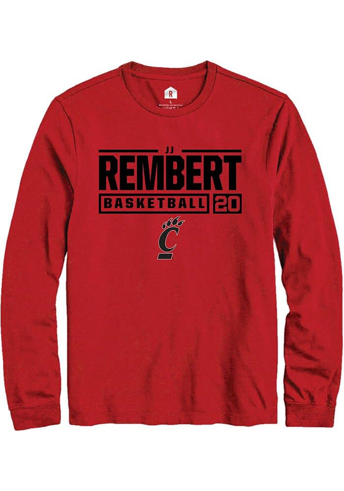 JJ Rembert Cincinnati Bearcats Rally NIL Stacked Box Long Sleeve T ...