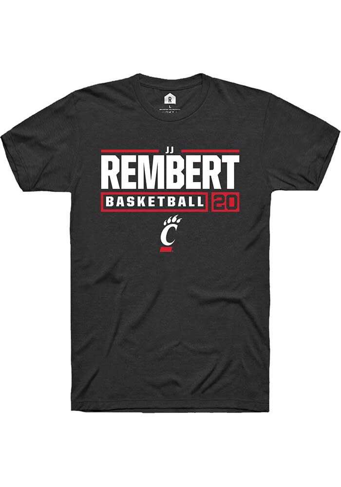 JJ Rembert Cincinnati Bearcats Rally BLACK NIL Stacked Box Short Sleeve ...