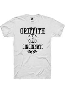 Rayvon Griffith White Cincinnati Bearcats NIL Sport Icon Short Sleeve T Shirt