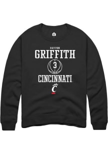 Rayvon Griffith Rally Mens Black Cincinnati Bearcats NIL Sport Icon Crew Sweatshirt