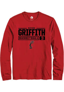 Rayvon Griffith Rally Mens Red Cincinnati Bearcats NIL Stacked Box Tee