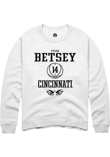 Tyler Betsey Rally Mens White Cincinnati Bearcats NIL Sport Icon Crew Sweatshirt