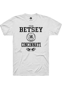 Tyler Betsey White Cincinnati Bearcats NIL Sport Icon Short Sleeve T Shirt