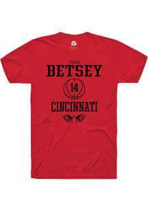 Tyler Betsey Red Cincinnati Bearcats NIL Sport Icon Short Sleeve T Shirt