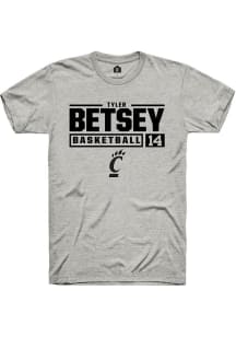 Tyler Betsey Ash Cincinnati Bearcats NIL Stacked Box Short Sleeve T Shirt