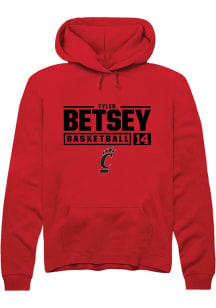 Tyler Betsey Rally Mens Red Cincinnati Bearcats NIL Stacked Box Hooded Sweatshirt