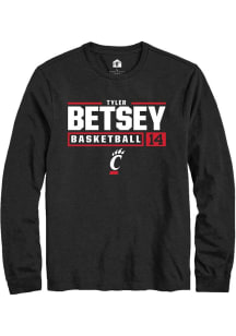 Tyler Betsey Rally Mens Black Cincinnati Bearcats NIL Stacked Box Tee