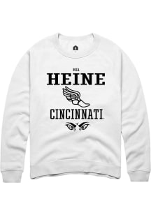 Mia Heine Rally Mens White Cincinnati Bearcats NIL Sport Icon Crew Sweatshirt