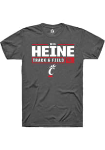 Mia Heine Dark Grey Cincinnati Bearcats NIL Stacked Box Short Sleeve T Shirt