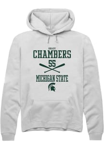 Brady Chambers Rally Mens White Michigan State Spartans NIL Sport Icon Hooded Sweatshirt