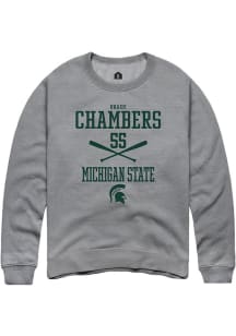Brady Chambers Rally Mens Graphite Michigan State Spartans NIL Sport Icon Crew Sweatshirt