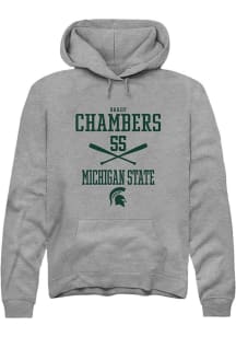 Brady Chambers Rally Mens Graphite Michigan State Spartans NIL Sport Icon Hooded Sweatshirt