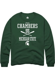 Brady Chambers Rally Mens Green Michigan State Spartans NIL Sport Icon Crew Sweatshirt