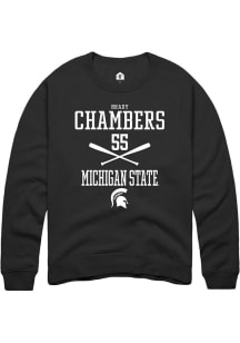Brady Chambers Rally Mens Black Michigan State Spartans NIL Sport Icon Crew Sweatshirt