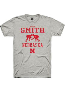 Caleb Smith Ash Nebraska Cornhuskers NIL Sport Icon Short Sleeve T Shirt