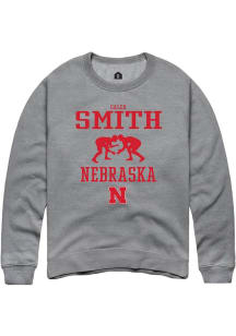 Caleb Smith Rally Mens Graphite Nebraska Cornhuskers NIL Sport Icon Crew Sweatshirt