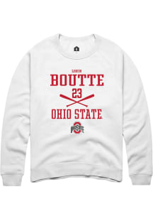 Lorin Boutté Rally Mens White Ohio State Buckeyes NIL Sport Icon Crew Sweatshirt